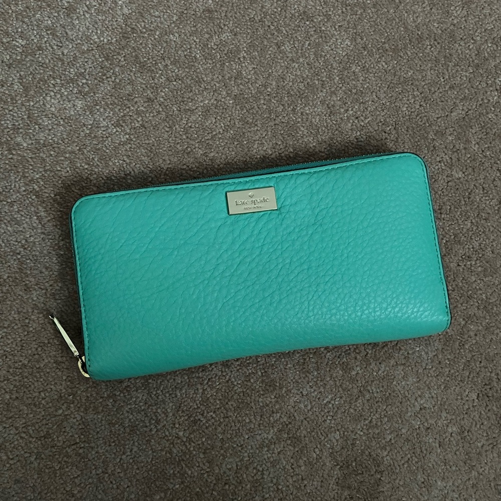 Kate Spade Teal Blue Zip Wallet